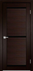 Межкомнатная дверь Z-5 / Цвет тон Венге / Стекло "Лакобель черное" / Двери Верда