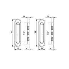 Ручка для раздвижных дверей SH.SL152.010 (Soft LINE SL-010) АВ бронза