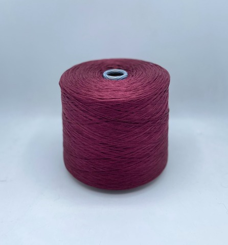 Бобинная пряжа (пр.Италия), art-Nebraska , 383м(смотка в 15 нитей)/100гр. 55%Шелк 45%Хлопок , цвет-Марсала, арт-28468