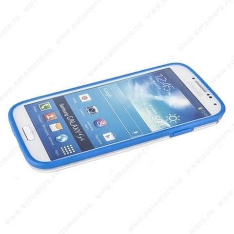 Бампер GRIFFIN для Samsung Galaxy S4 i9500/ i9505 голубой с прозрачной полосой