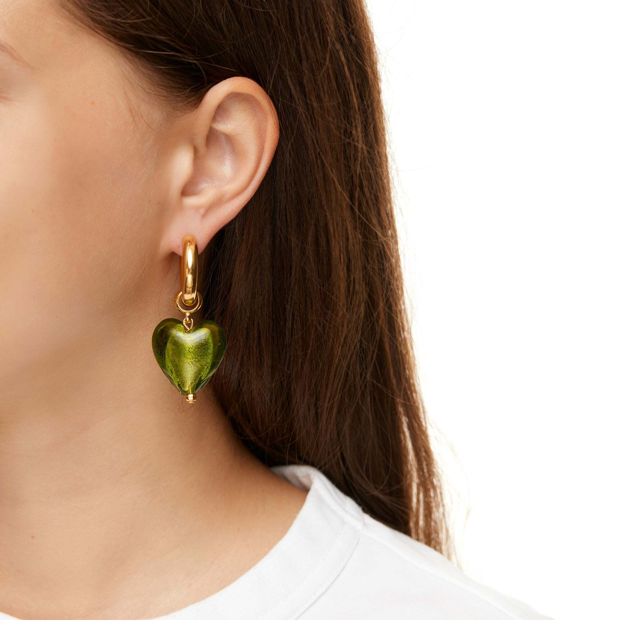 Серьги Heart of Glass Earrings – Emerald Green