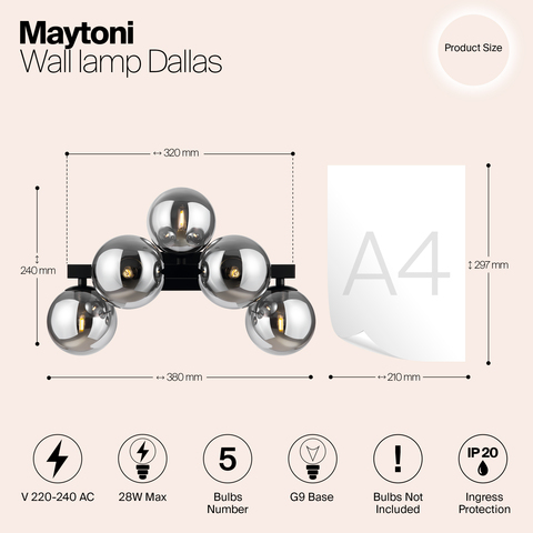 Настенный светильник Maytoni Dallas MOD547WL-05B