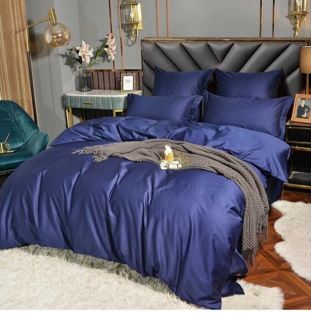 ZEPHYR HOME Двуспалка Однотонный Тенсель Глубокий Синий