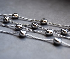 Цепочка с сердечками, покрытие родий, арт