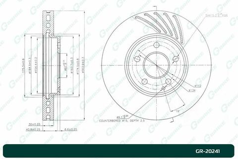 Диск тормозной G-brake  GR-20241