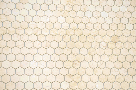 Мозаика Pietrine Hexagonal - Botticino матовая 28,5x30,5х0,6 см (чип 18х30х6 мм)