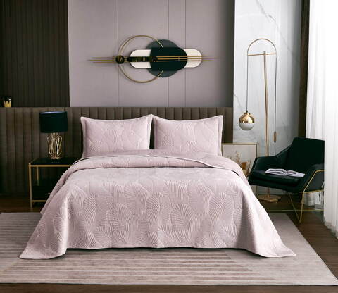 Покрывало 240х260 и 2 наволочки 50х70 Sofi De MarkO Ноэль пудра