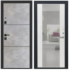 Купить Входная дверь L 71 - Алиса ПВХ ясень белый с зеркалом