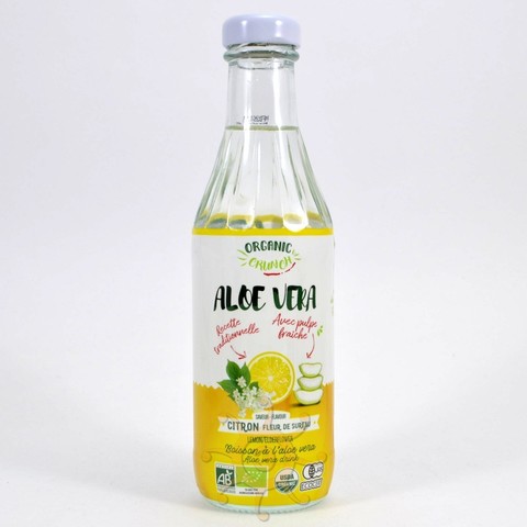 Напиток Алоэ Вера со вкусом лимона и цветов бузины в ст/б ORGANIC CRUNCH, 350мл