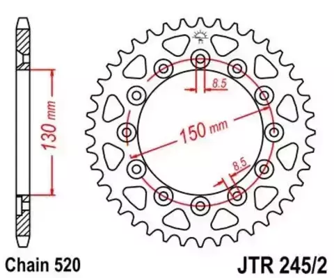 Звезда мотоциклетная JT JTR245/2.41