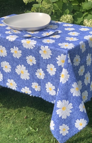 Скатерть 140x240 и 8 салфеток Confestyl Camomilla синие