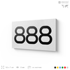 Номер на дверь 888, табличка на дверь для офиса, квартиры, кабинета, аудитории, склада, белая 120х70 мм, Айдентика Технолоджи