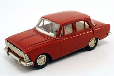 Moskvich-408 red 4 headlamp (plastic bottom) Agat Tantal Made in USSR 1:43