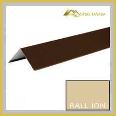 Планка угла внешнего простая 10*75*75*10 RALL 1014-Слоновая кость 2м