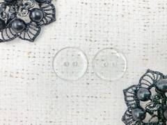 Пуговицы, d 2 см, 2 прокола, прозрачный