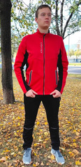 Утеплённый лыжный костюм ArsWear Red Professional с лямками мужской