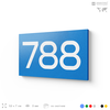 Номер на дверь 788, табличка на дверь для офиса, квартиры, кабинета, аудитории, склада, голубая 120х70 мм, Айдентика Технолоджи