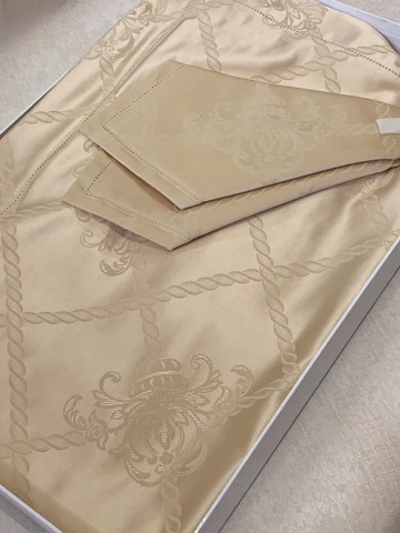 Скатерть 170х280 и 12 салфеток Gamba 9818 Begie бежевая