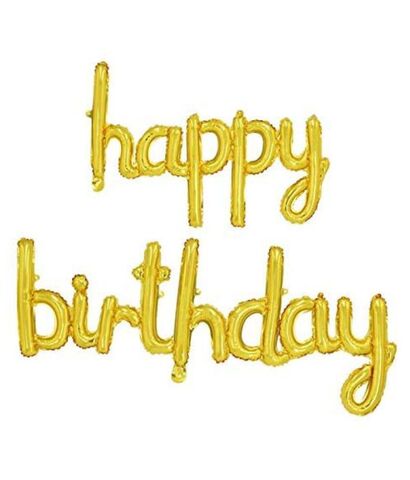 Растяжка "Happy Birthday" золото 2