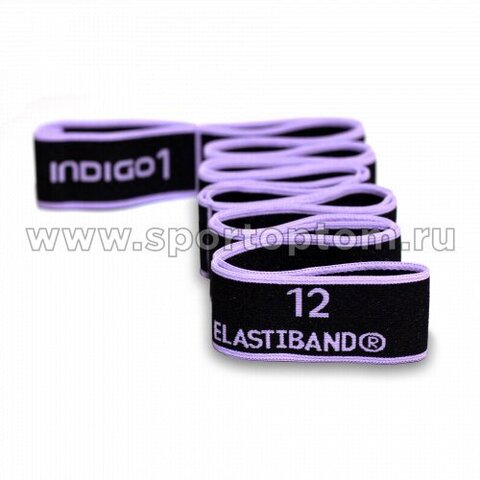 Эспандер Лента эластичная с 12 захватами Indigo MEDIUM