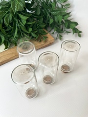 Баночки-бутылочки для хранения с пробкой, прозрачные, 40 мл, набор 4 шт.