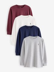 Лонгслив для мальчика Next 980-812, 4 шт., Белый, Серый, Синий