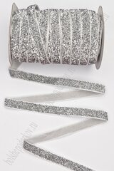 Лента с люрексом (1см*18,29м), Белый/серебро (11), 1 шт.