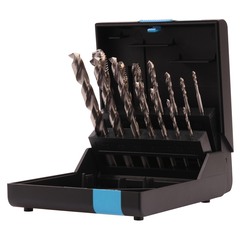 Набор метчиков машинных M3 -M12 HSSE DIN371/376 (Винт., C/2-3P, R35, + сверла) 14пр Volkel 47847
