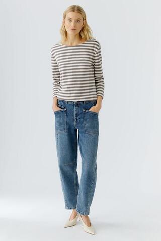 Oui Лонгслив из хлопка в полоски с декоративными деталями