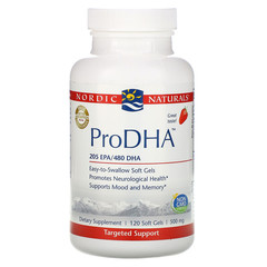 Nordic Naturals, "ПроДГК", пищевая добавка с ДГК (DHA), с клубничным вкусом, 500 мг, 120 мягких желатиновых капсул с жидкостью