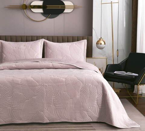 Покрывало 240х260 и 2 наволочки 50х70 Sofi De MarkO Ноэль пудра