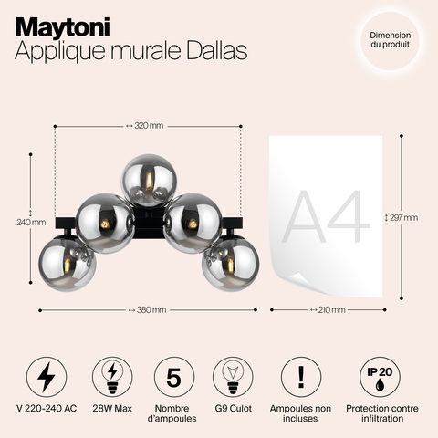 Настенный светильник Maytoni Dallas MOD547WL-05B