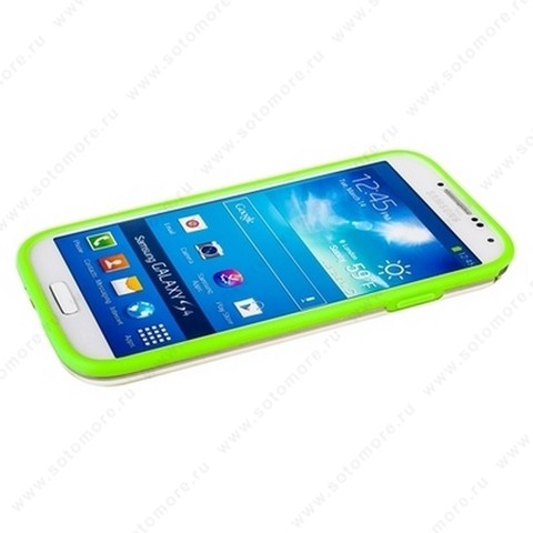 Бампер GRIFFIN для Samsung Galaxy S4 i9500/ i9505 салатовый с прозрачной полосой