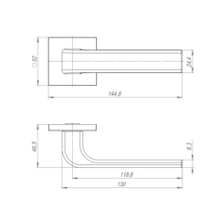 Ручка раздельная Ajax (Аякс) K.JS51.FLEX BL-24 черный (комплект на одну дверь)