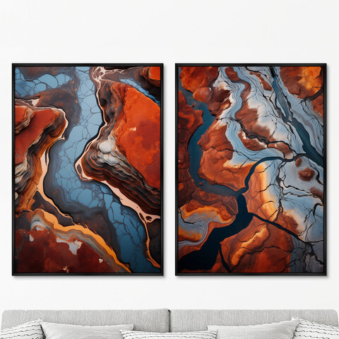 ArtNoMore - Набор из 2-х репродукций картин на холсте Stone color palettes, angles and shapes, 2024г.