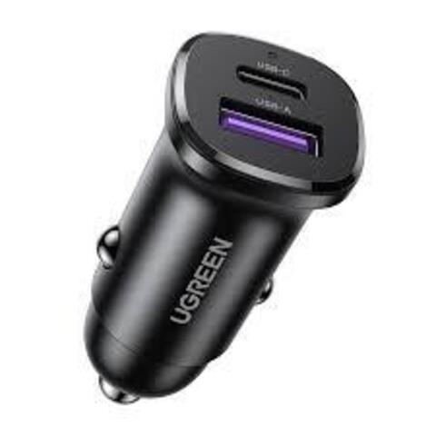USB-хаб UGREEN EC305 (25845) USB-C PD+USB-A QC 30W Fast Car Charger with PC Case черный