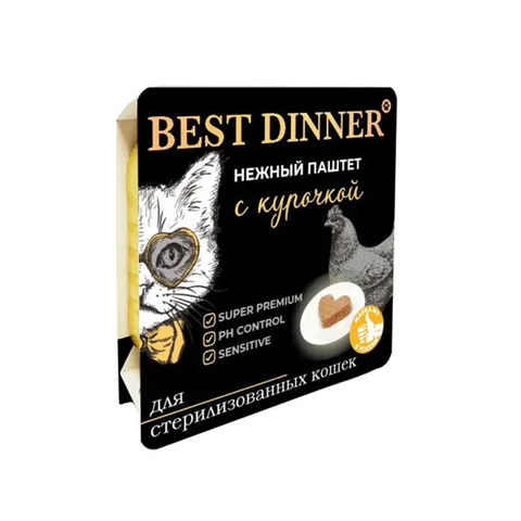 Best Dinner для стерилизованных кошек Паштет с курицей 100 г
