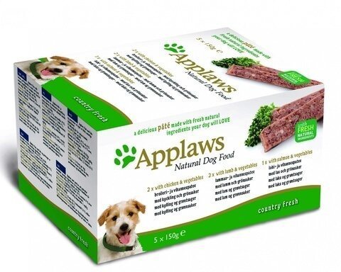купить апплоус  Applaws Dog Pate MP Country Selection - Chicken, Lamb, Salmon набор паучей для собак 