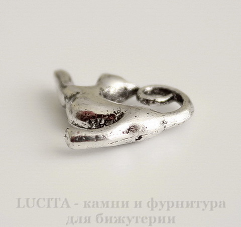 Подвеска "Кошка" 17х14 мм (цвет - античное серебро)