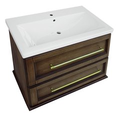 Тумба MISTY Винтаж - 70 подвесная с 2 ящ. дуб c умывальником