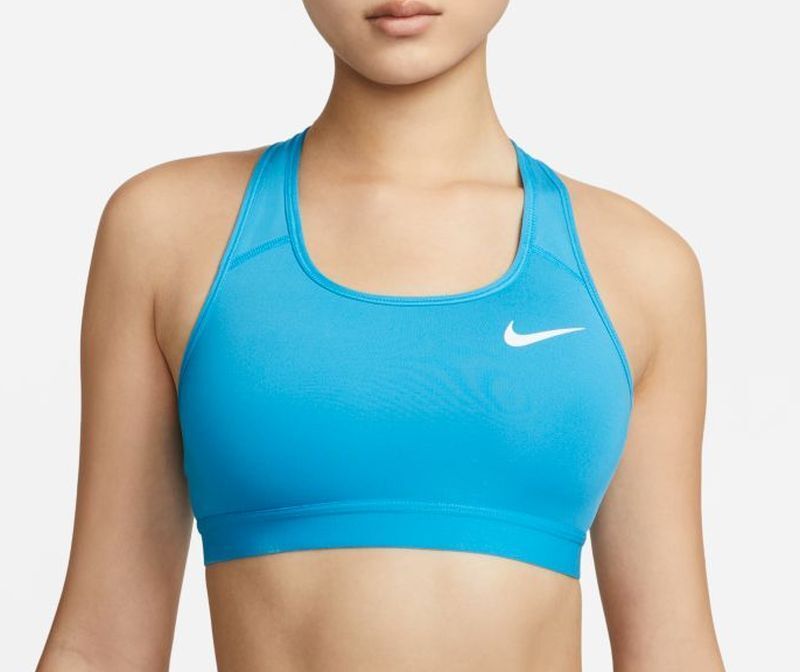 ТОП теннисный Nike Dri-Fit Swoosh Band Bra Non Pad - worn blue/worn  blue/white - купить по выгодной цене