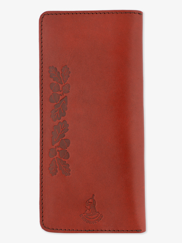 Бумажник «Всё в одном» из натуральной кожи Краст, тёмно-красного цвета