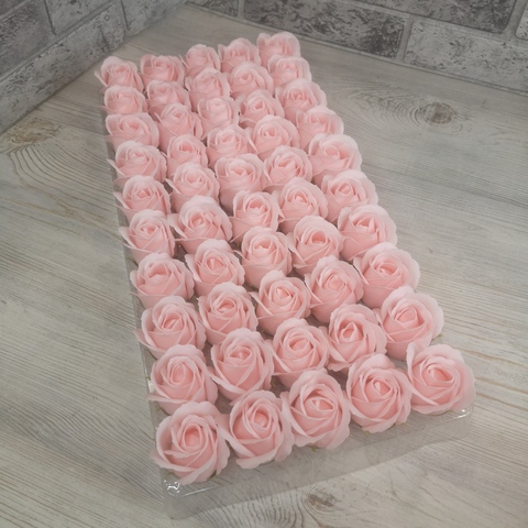 Мыльные розы Теплый розовый 6см. 50шт.