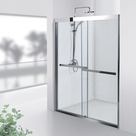 Aquanet 183215 Компл.1 - NPD6122 Откатная дверь DELTA (1200 х 2000 ) нержавеющая сталь 2 стекла откатных прозр 8 мм (183215)