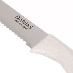 Нож кухонный Daniks, Латте, для хлеба, нерж сталь, 20 см, рук пласт, YW-A383-BR