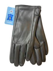 Yongsheng.Эко кожа. Подклад плюш-флис. Перчатки.Женские.10 шт в упаковке.