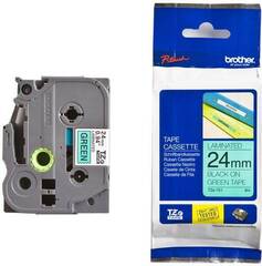 Наклейка ламинированная Brother TZ-E751 - 24 мм черный на зеленом