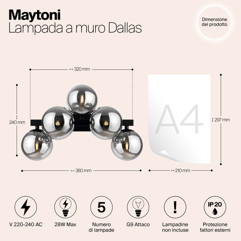 Настенный светильник Maytoni Dallas MOD547WL-05B