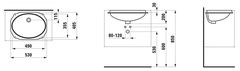 8111910000001 УМЫВАЛЬНИК ВСТРОЕННЫЙ СНИЗУ LAUFEN BIROVA 49