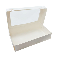Коробка для эклеров с окошком 24х14х5 см Белая